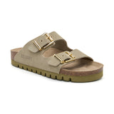 SANDÁLIA MALIBÚ COM PLATAFORMA ECRU E KAKI PARA MULHER