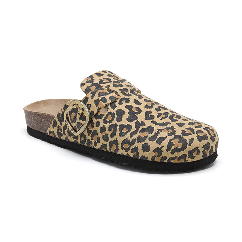 Imagen del producto Zueco Dallas Leopardo Marrón Mujer