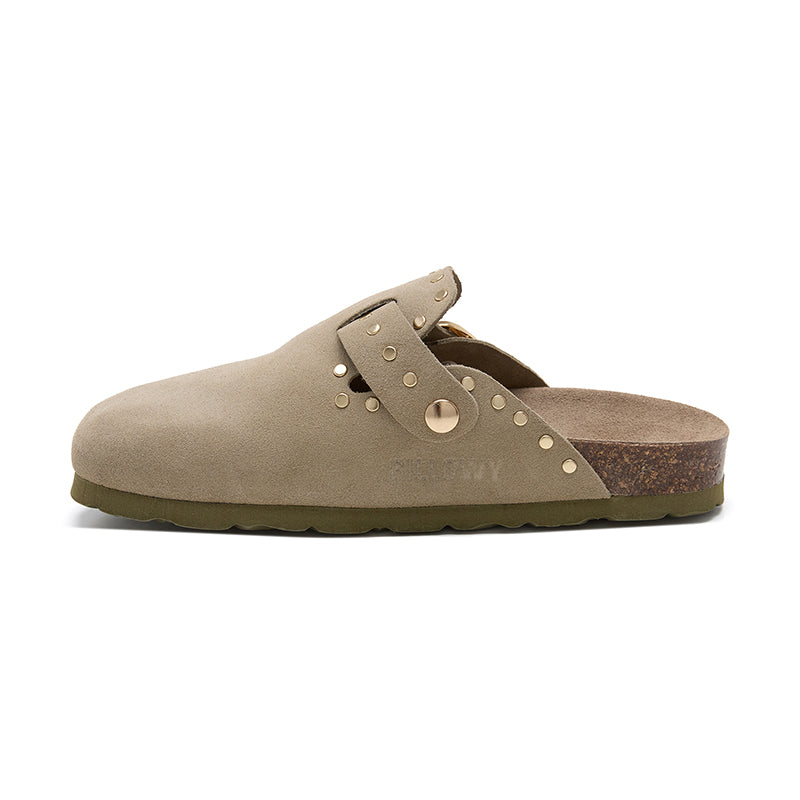 Imagen del producto Zueco Dallas Glam Ecru Kaki Mujer