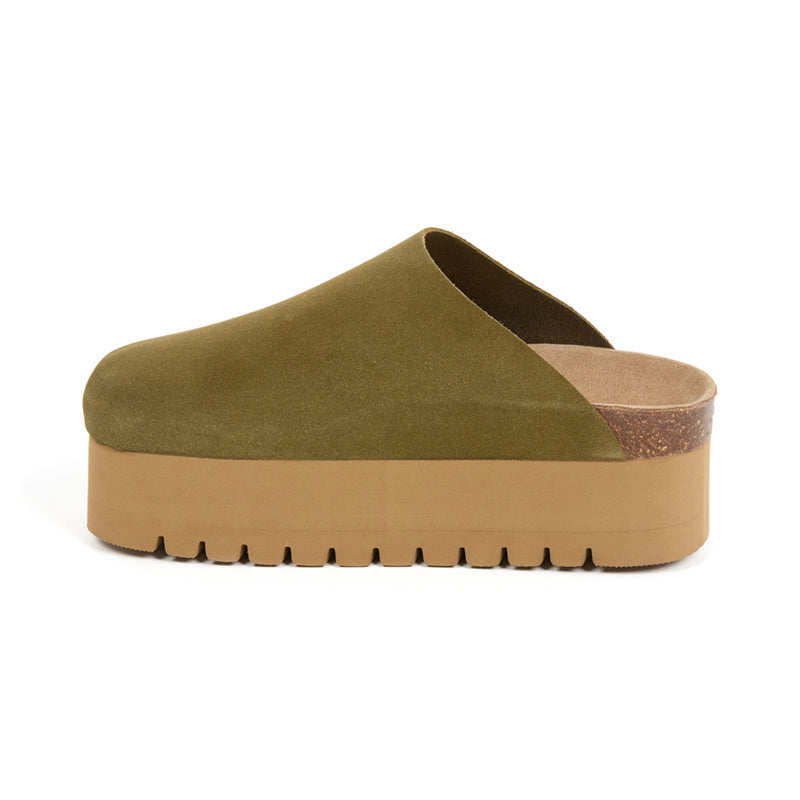 Imagen del producto Zueco Plataforma Kaki Mujer