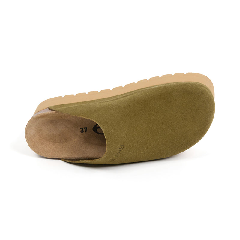 Imagen del producto Zueco Plataforma Kaki Mujer