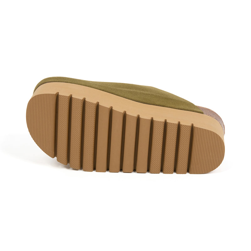 Imagen del producto Zueco Plataforma Kaki Mujer
