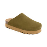 Zoccoli con plateau color cachi da donna