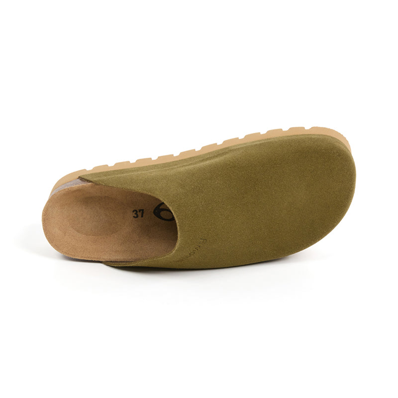 Imagen del producto Zueco Plataforma Kaki Mujer