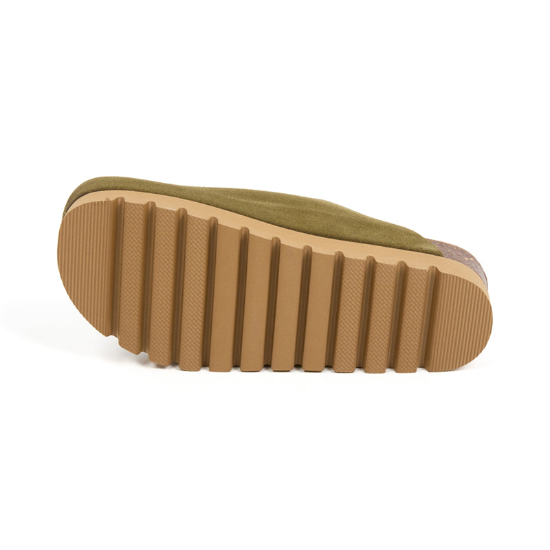 Imagen del producto Zueco Plataforma Kaki Mujer