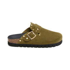 Imagen del producto Zueco Plataforma Kaki Mujer