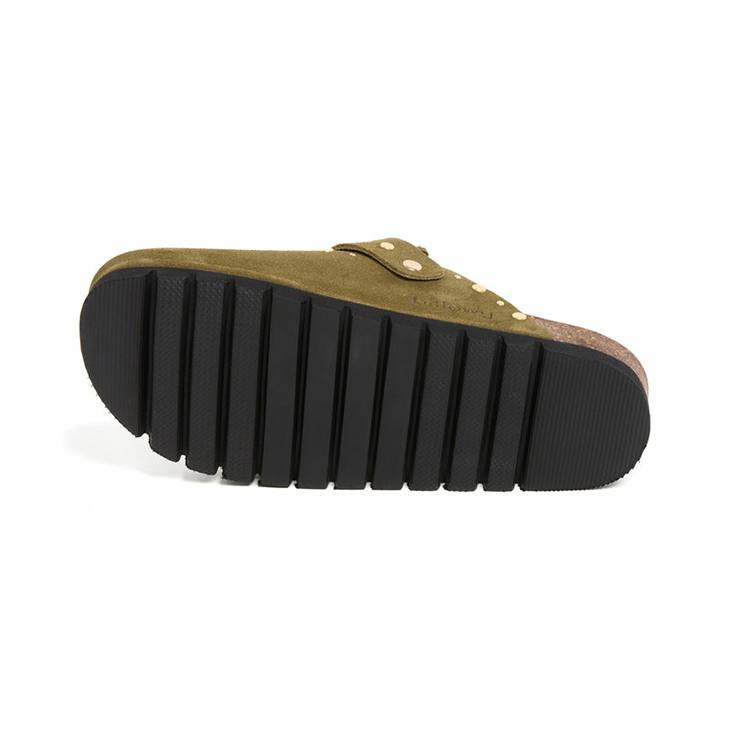 Imagen del producto Zueco Plataforma Kaki Mujer